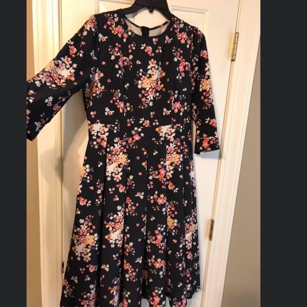 Floral fit and flare dress